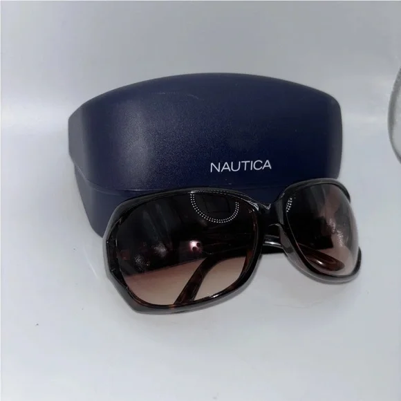 Nautical Rectangle Brown Tortoise Sunglasses Womens Lightweight With Hard Case - Picture 2 of 7